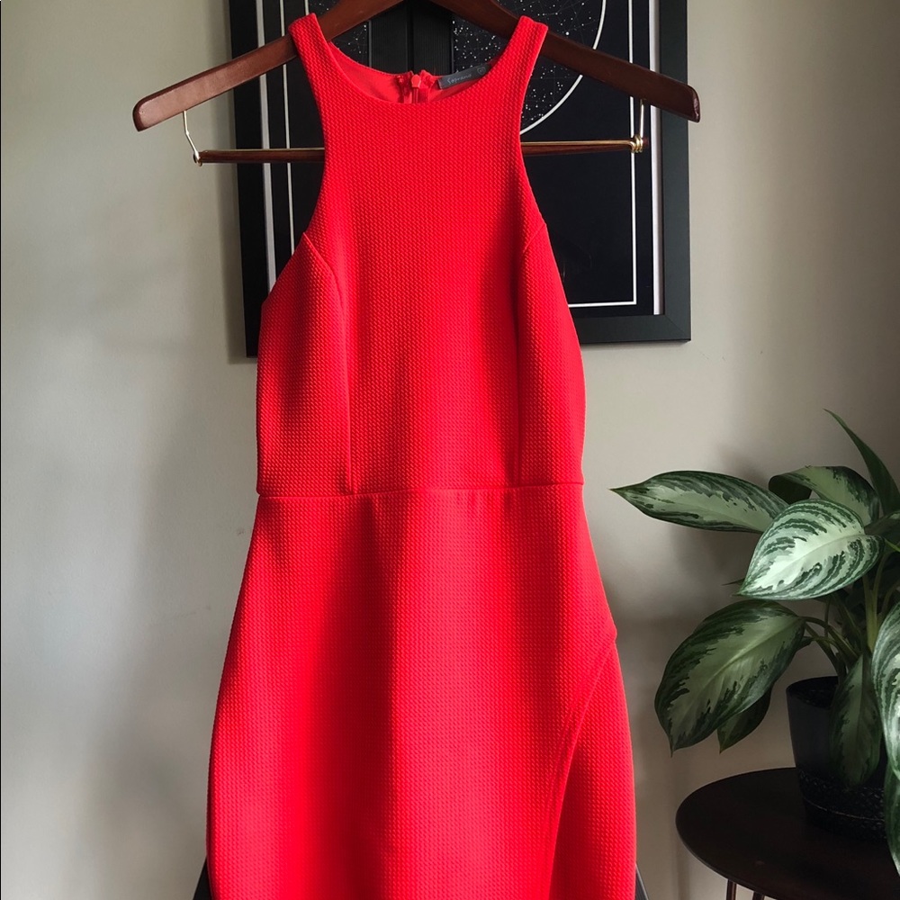 Red date night form fitting mini dress